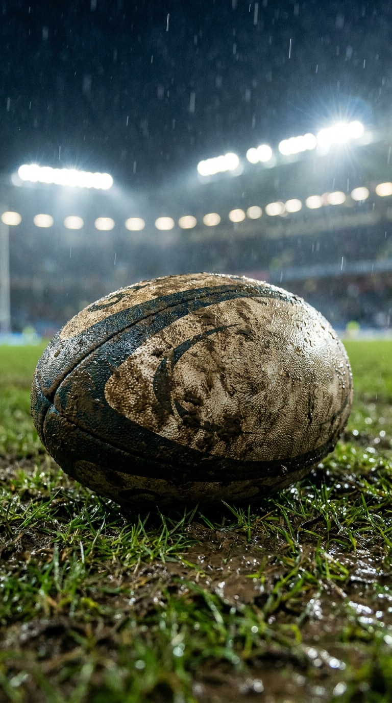 Realistic rugby ball AI image prompt