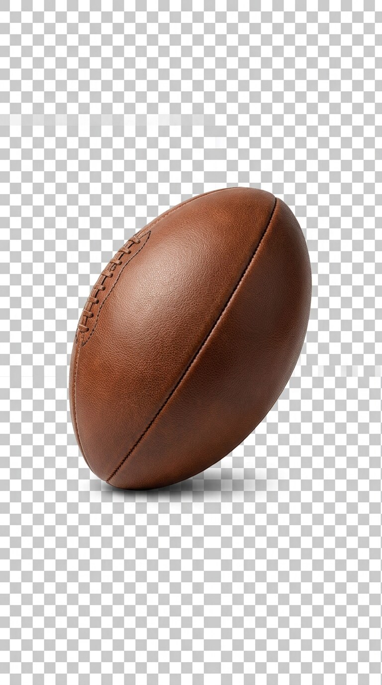 Isolated rugby ball PNG prompt