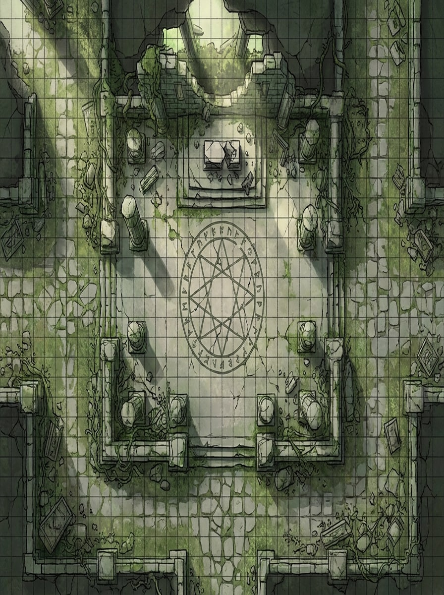 Ruined Temple Battlemap