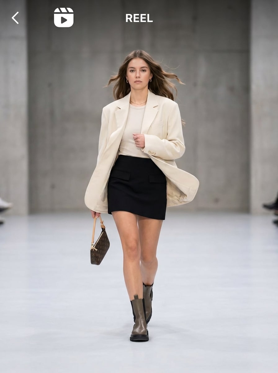 Runway Walk Reel Frame prompt