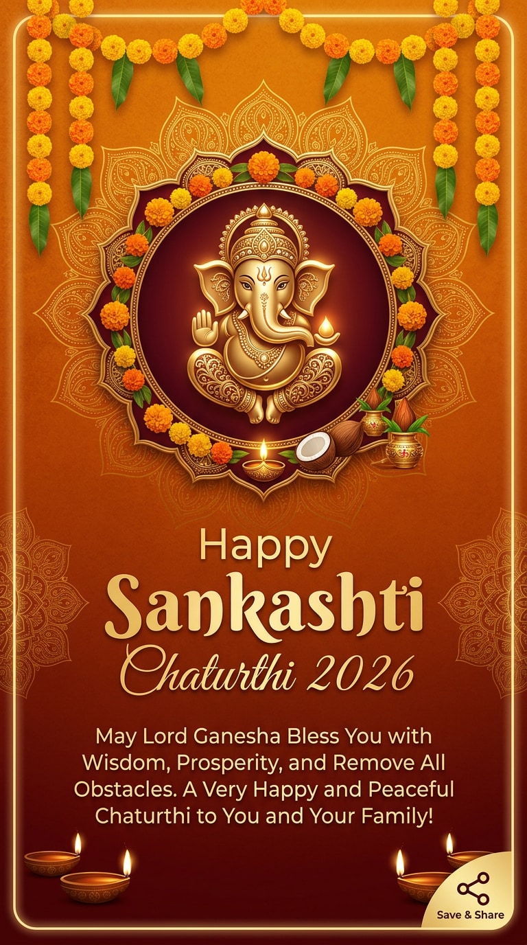 WhatsApp Sankashti Chaturthi Greeting AI Photo