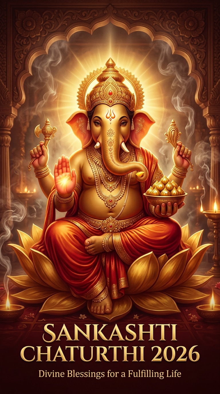 Lord Ganesha Devotional AI Poster Prompt