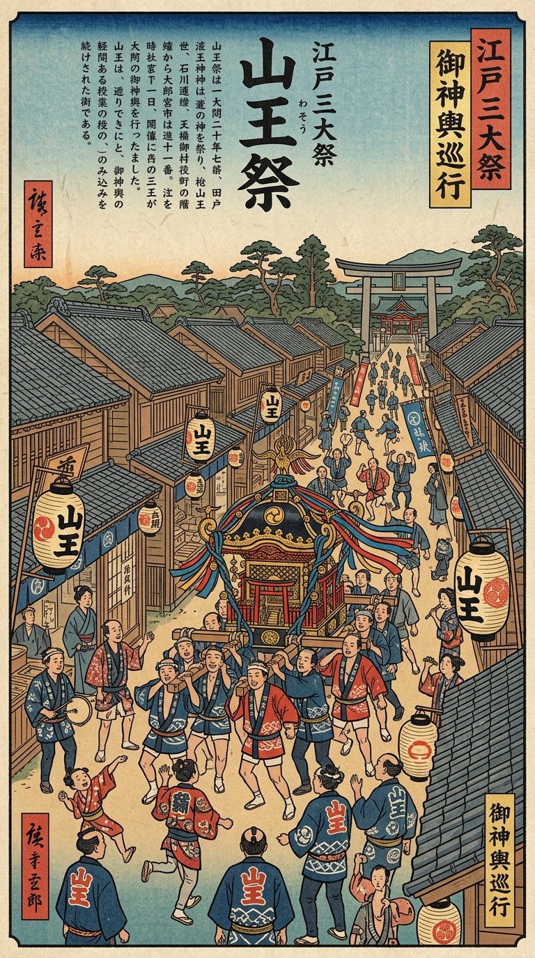 Edo Three Great Festivals Ukiyo-e Prompt