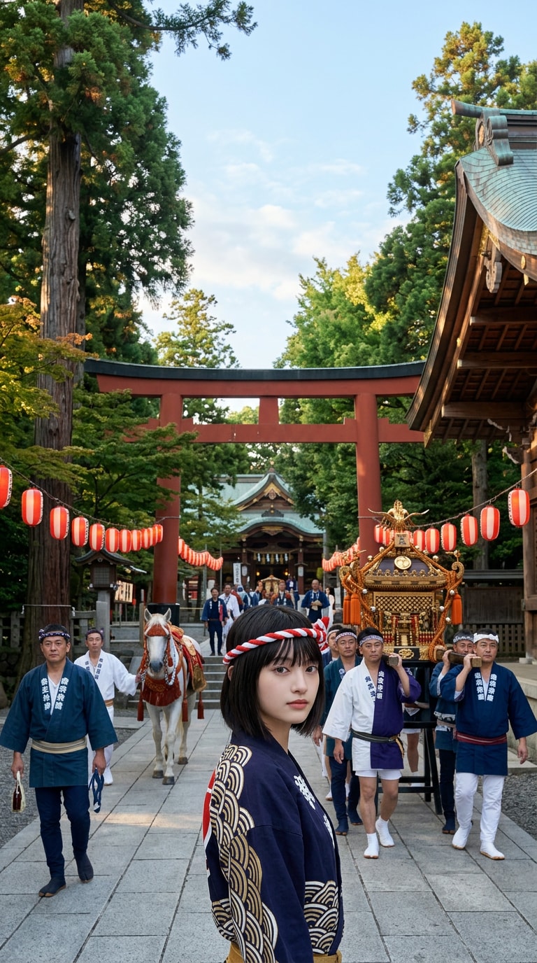 Mikoshi Lantern Happi Festival AI Prompt