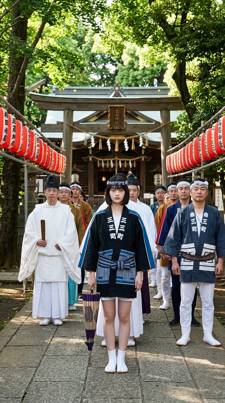 Traditional Happi Hachimaki Festival Portrait