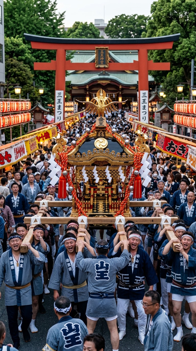 Japanese Matsuri Night Lantern AI Image