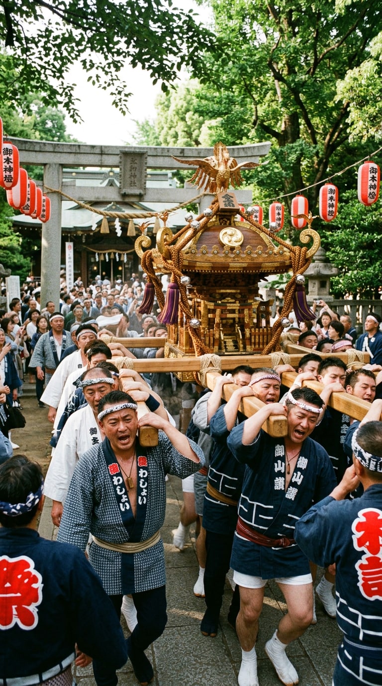 Mikoshi Bearers Edo Festival AI Visual