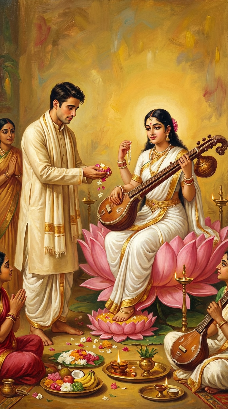 Saraswati Puja AI Photo