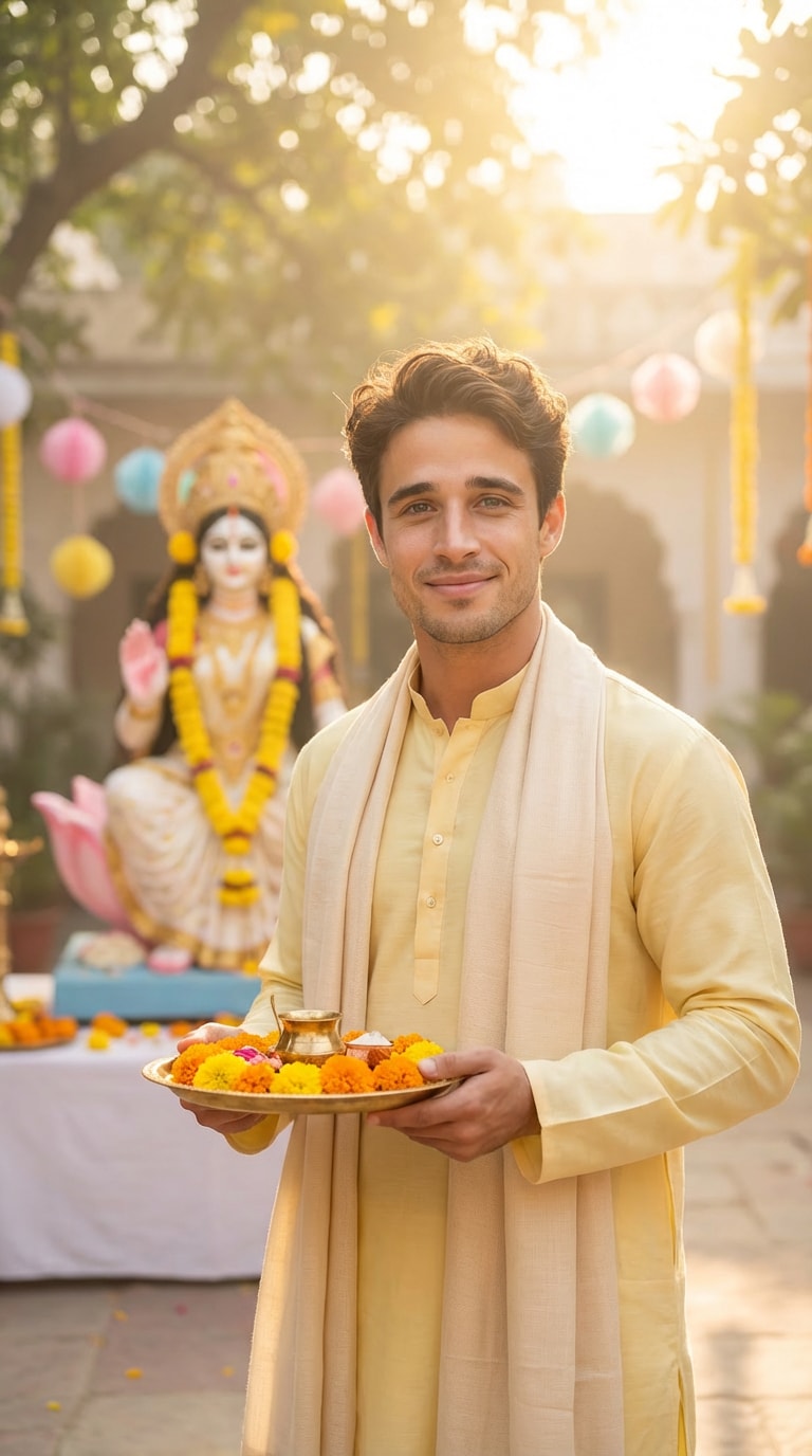 Saraswati Puja AI Photo