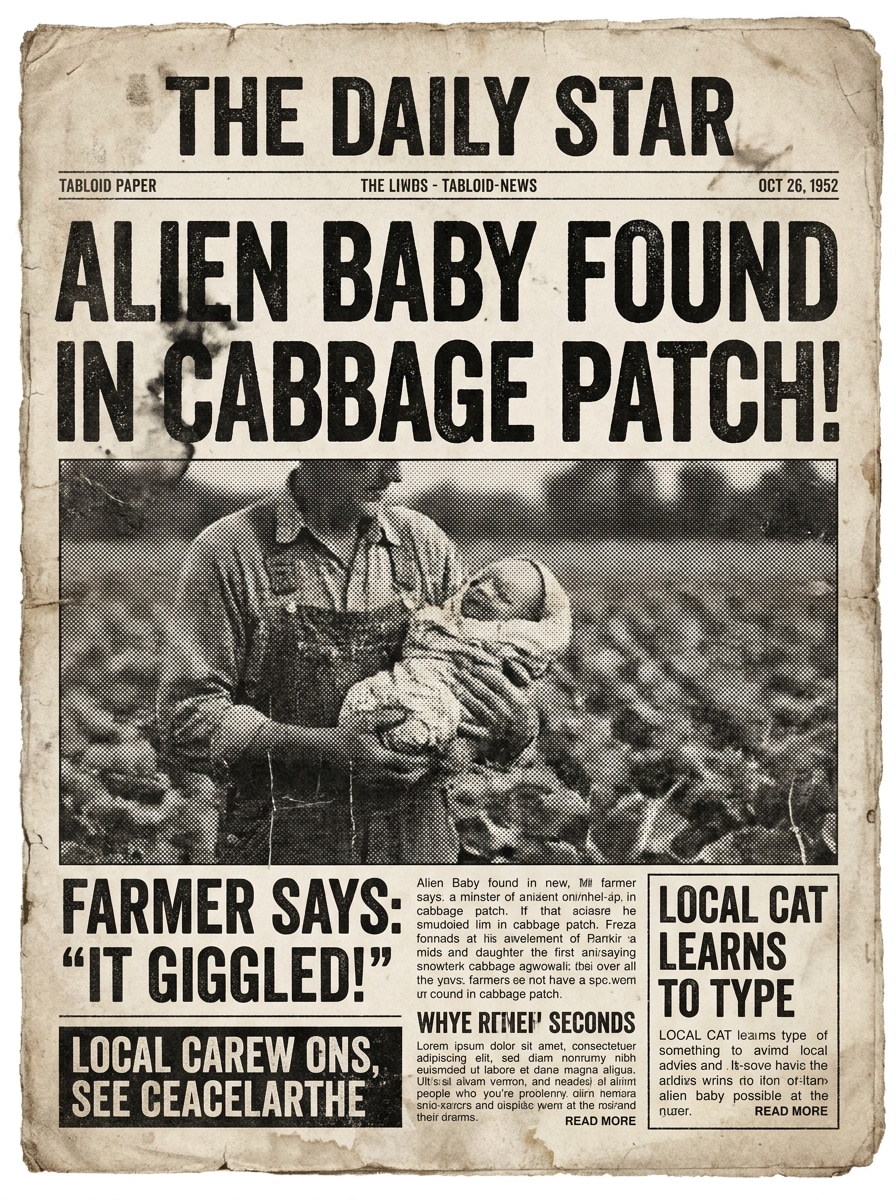 Satirical Tabloid Style