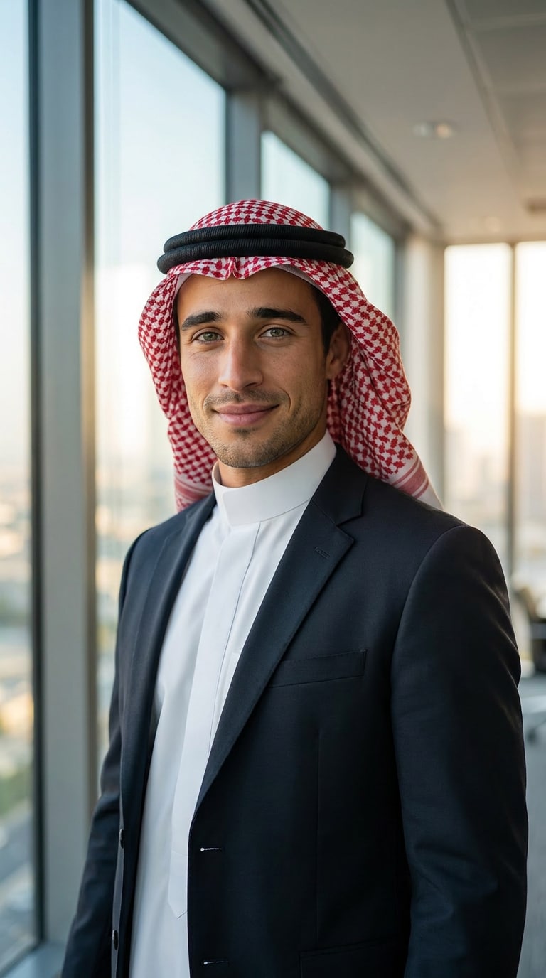 Saudi corporate portrait AI prompt