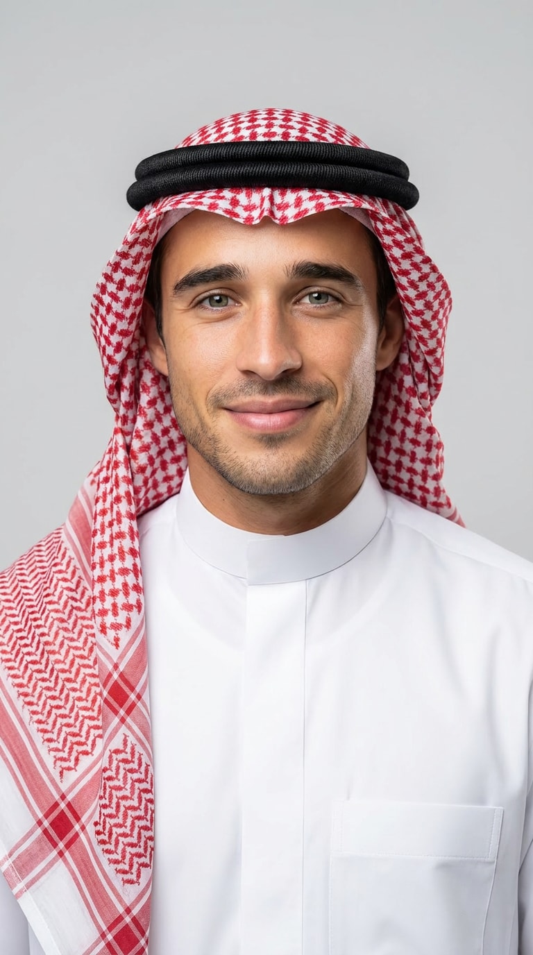 Saudi clean avatar headshot prompt