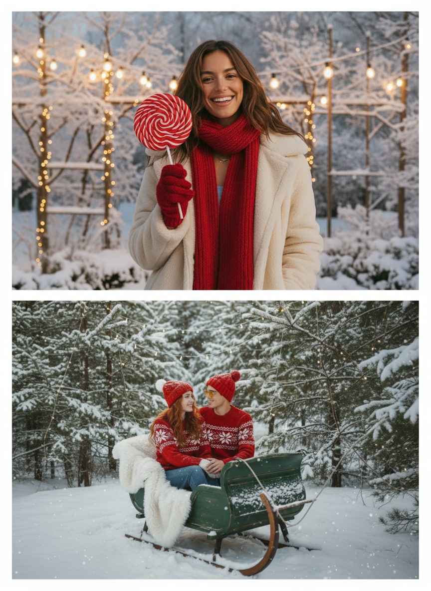 Side by side photo example: top and bottom collage