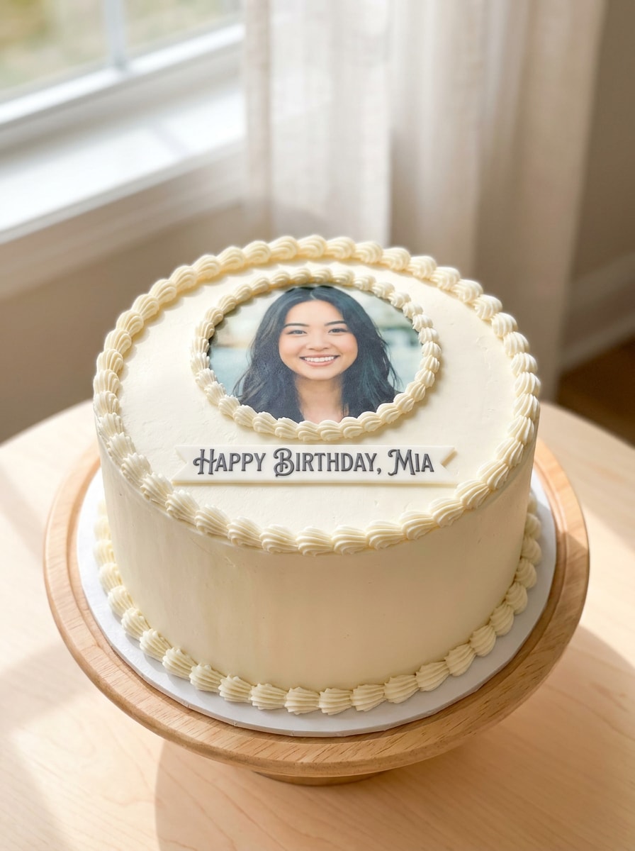 Simple Name-on-Cake Design
