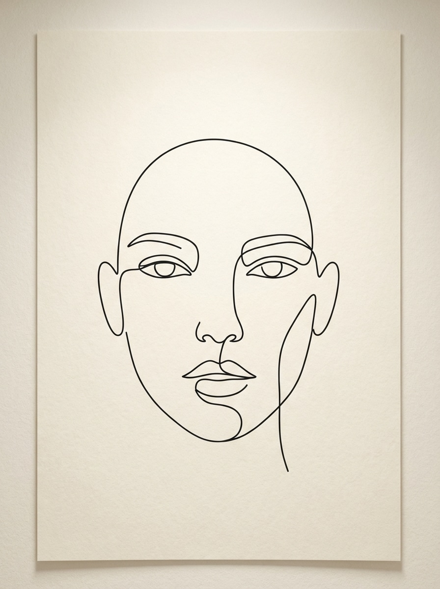 Single Line Face Art