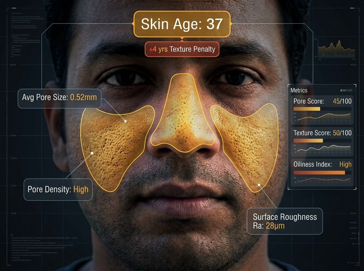 After result for Enlarged Pores & Skin Texture Analysis