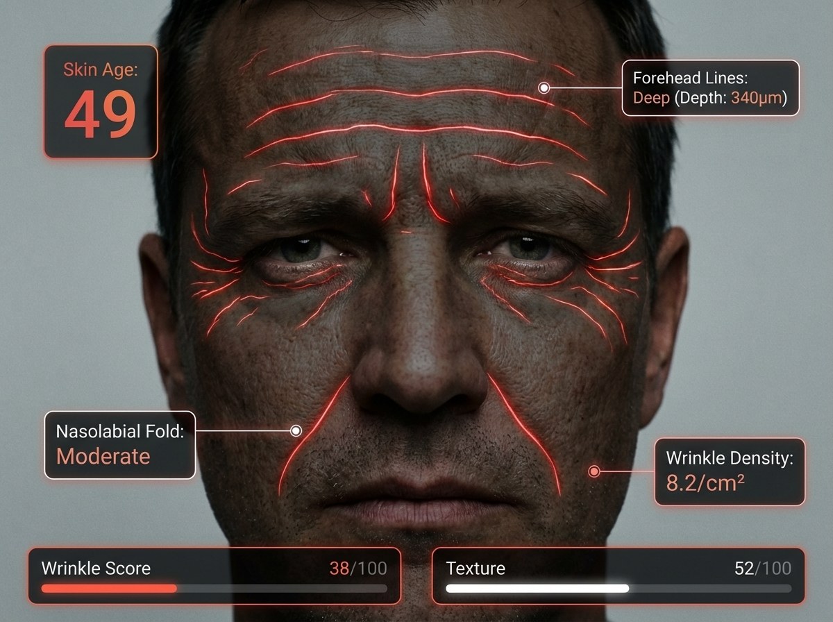 After result for Forehead Lines & Deep Wrinkle Analysis