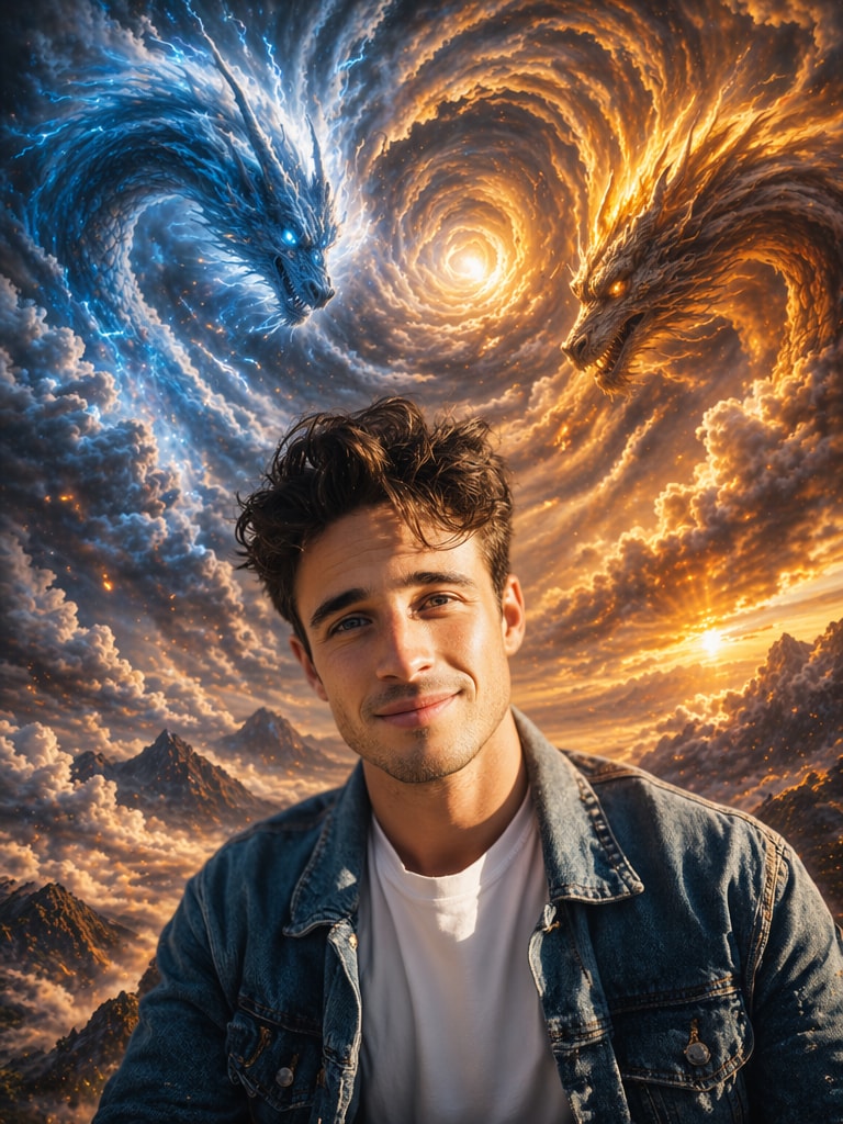 Sky Dragon AI Photo Editing fantasy dragon sky example