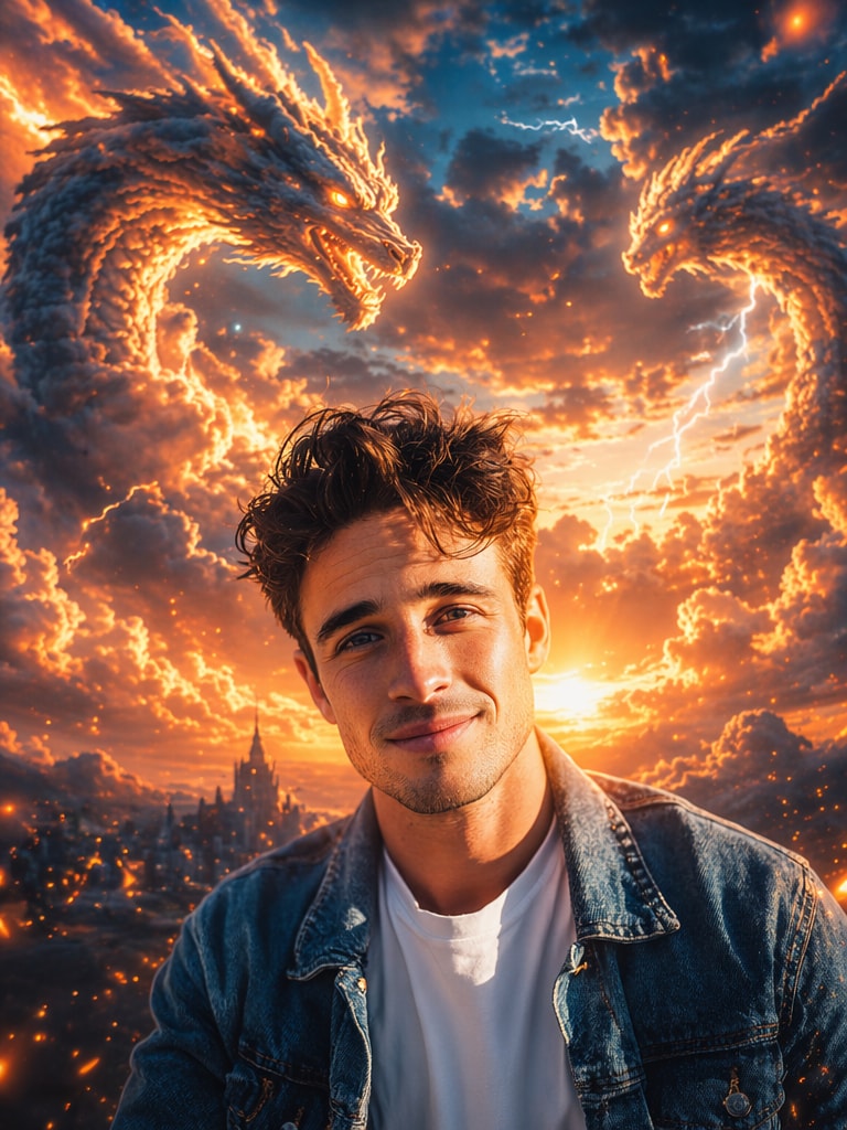 Viral TikTok Sky Dragon Effect AI prompt