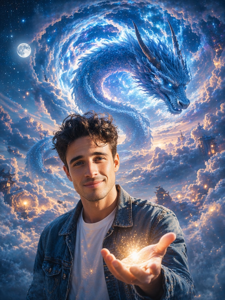 AI dragon photos with cinematic sky dragon artwork