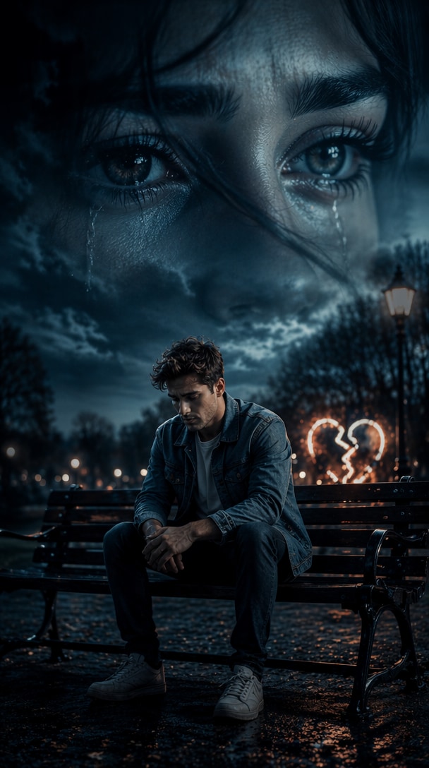 AI generated heartbreak sky eye photo editing result