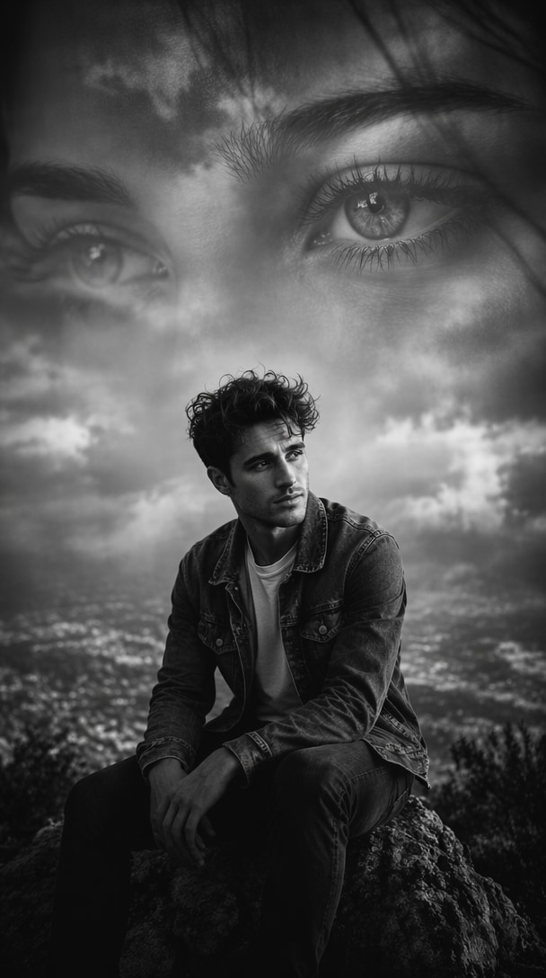 Black and White Sky Eye Mood sky eye ai photo editing prompt
