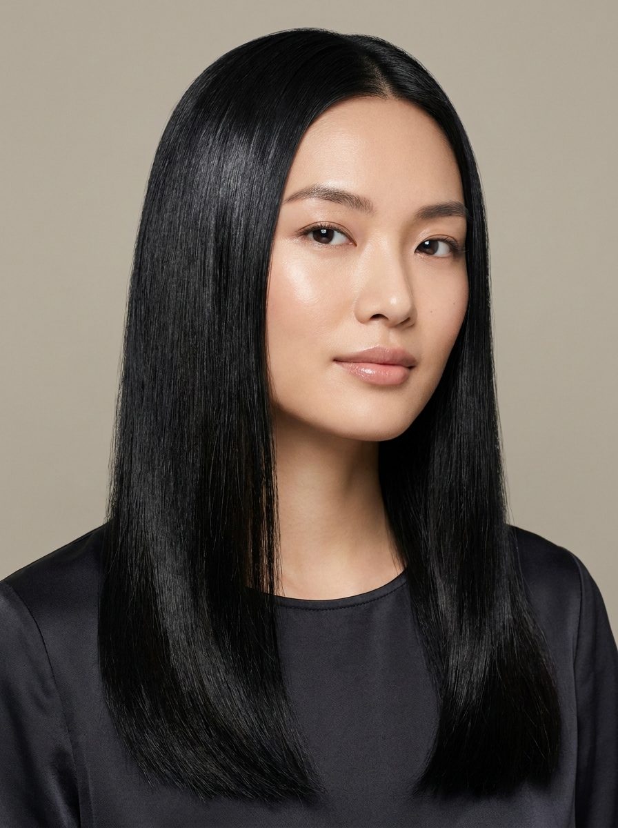 Sleek Straight Black Hair