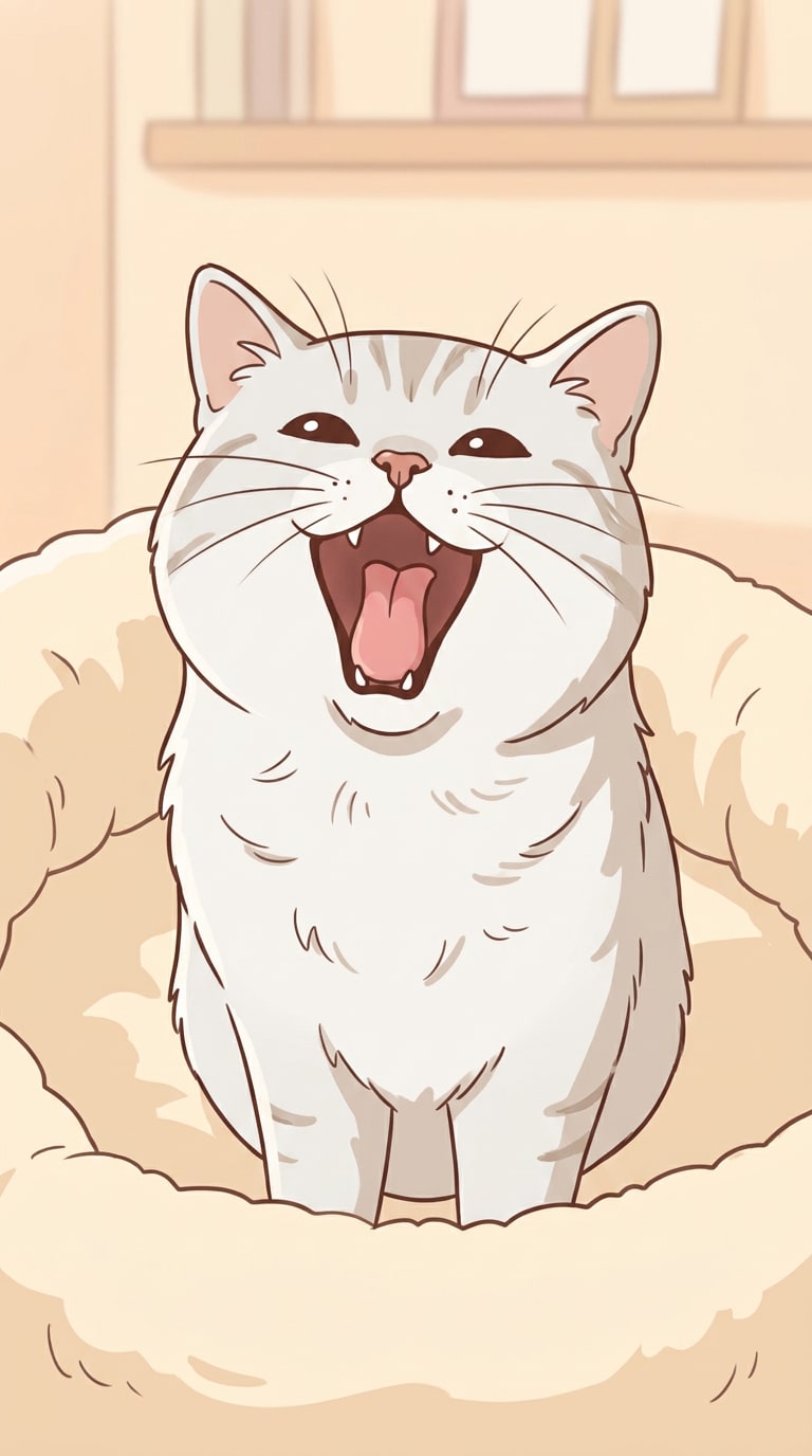 Cozy Snoopy-inspired cartoon cat illustration