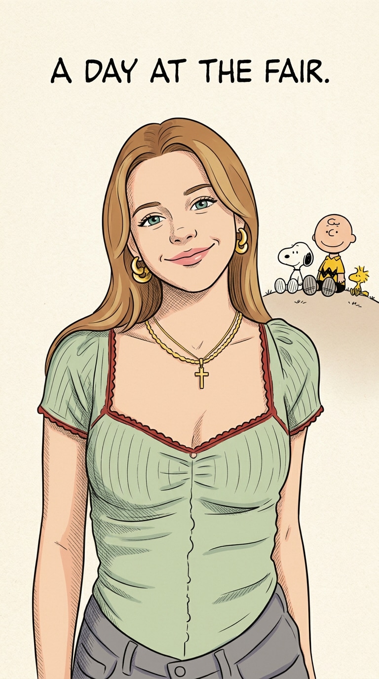 Cozy Snoopy-inspired comic headshot portrait