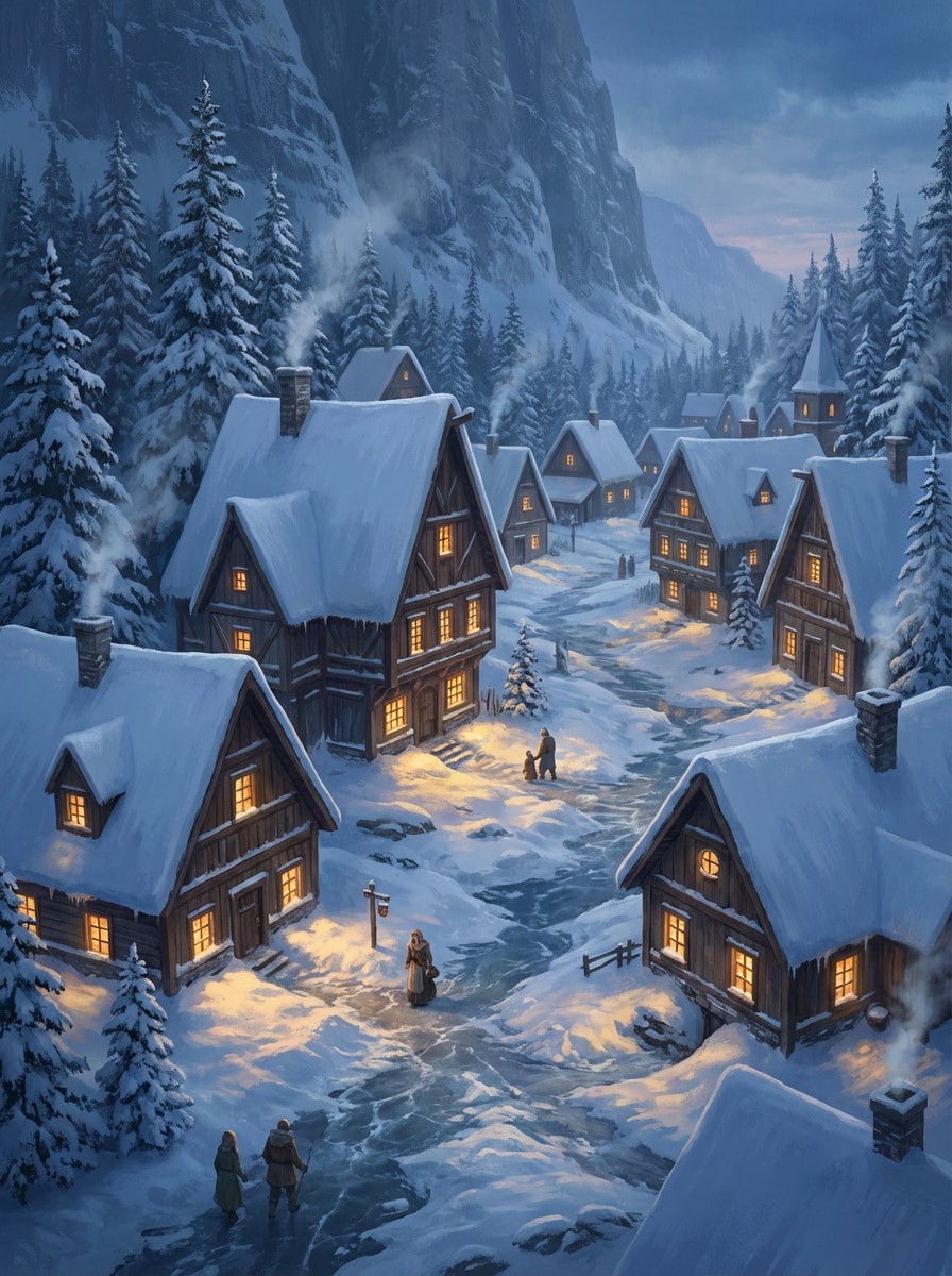 Snowbound Northern Village