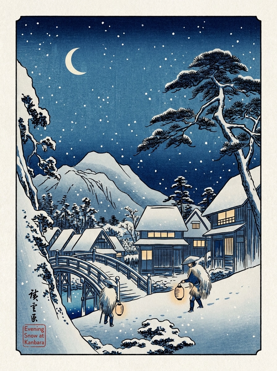 Snowy Night Ukiyo-e