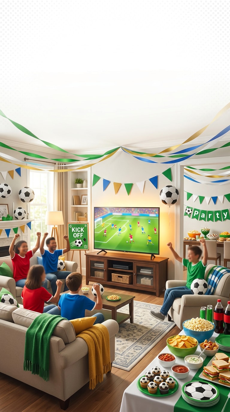 family soccer viewing party prompt