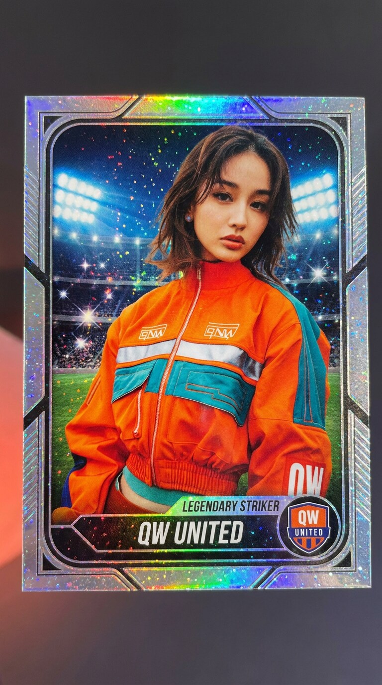 ホログラム風サッカー選手トレカAI画像