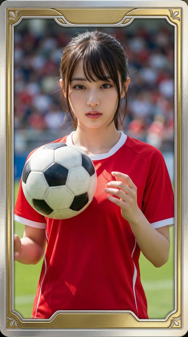 サッカー選手トレーディングカード風AI画像
