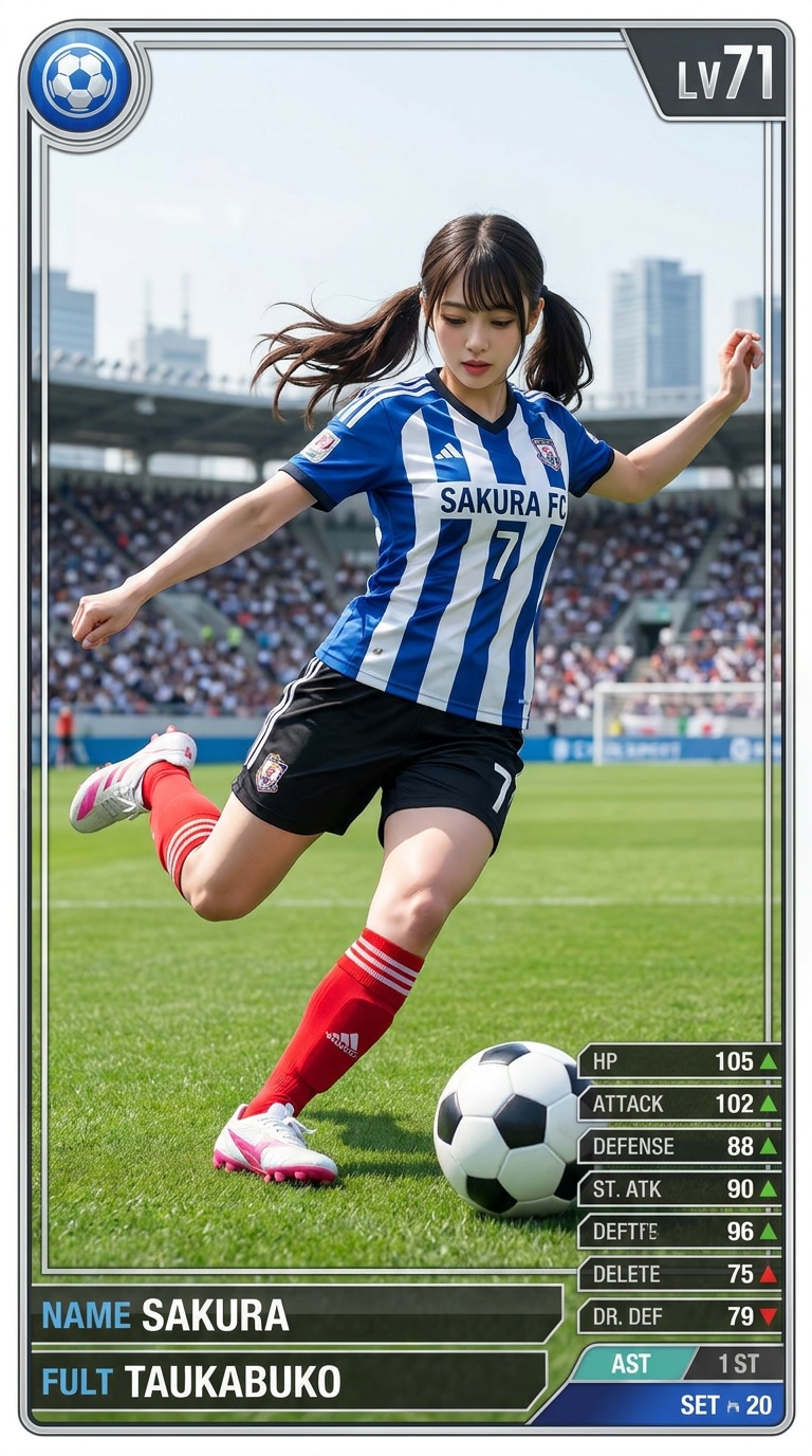 レアカード風サッカーAIプロンプト