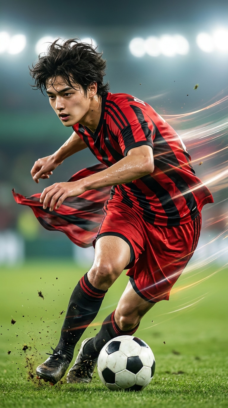 サッカー選手風プロフィール画像加工