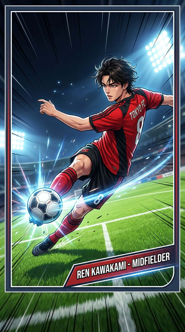 サッカー選手レアカード風画像