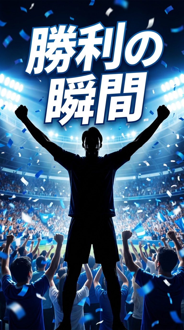 サッカー勝利ポスターAI画像生成プロンプト
