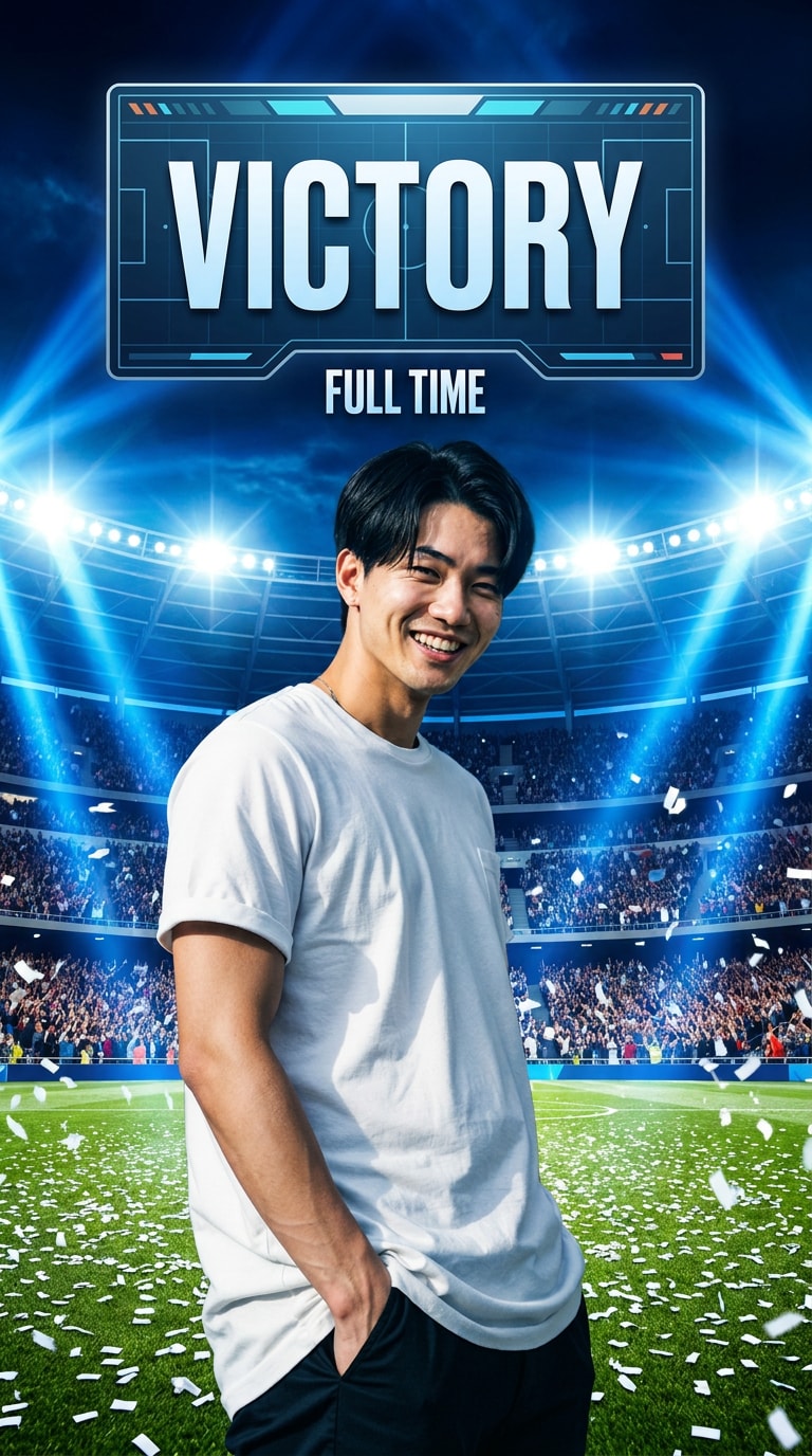 サッカー応援画像AIプロンプト