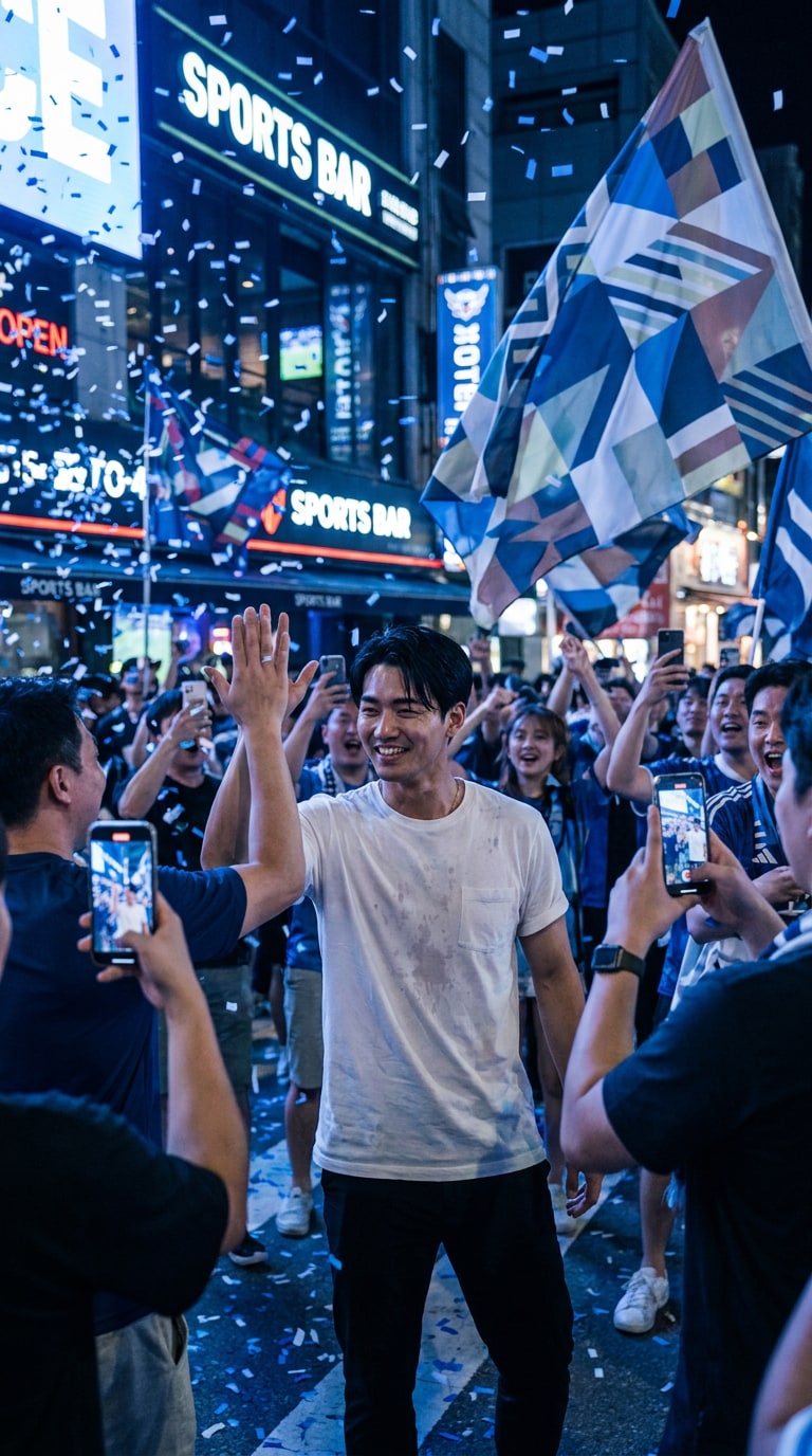 サッカー観戦応援画像AI素材