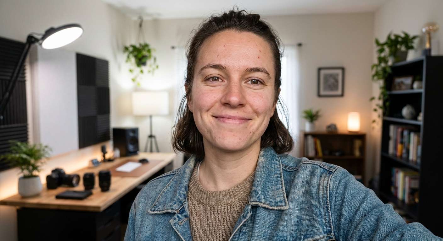 Aesthetic Creator Room after background change