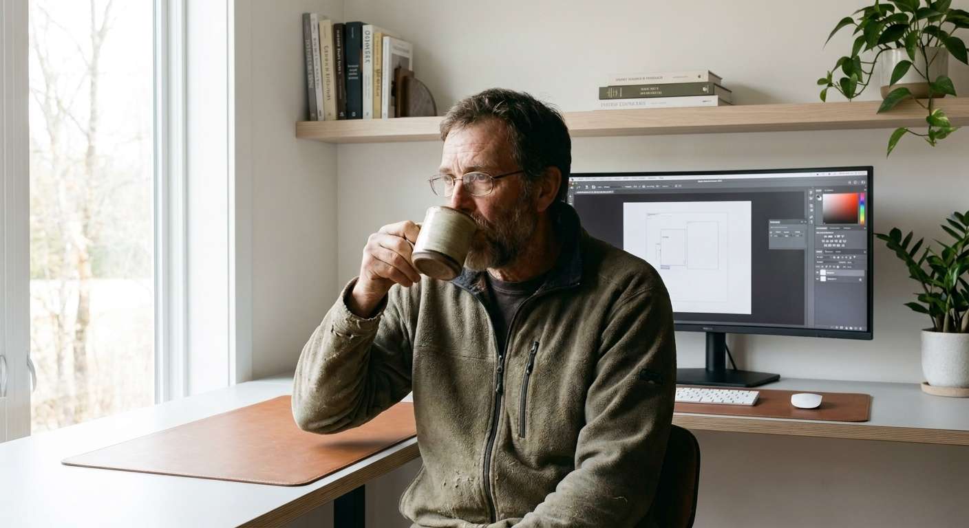 After modern workspace portrait result