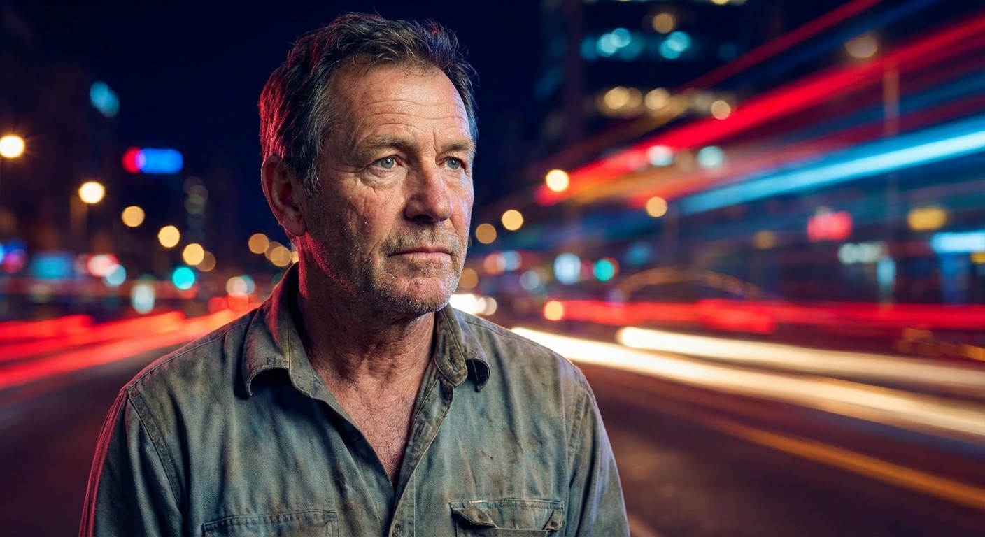 After night city lights portrait result