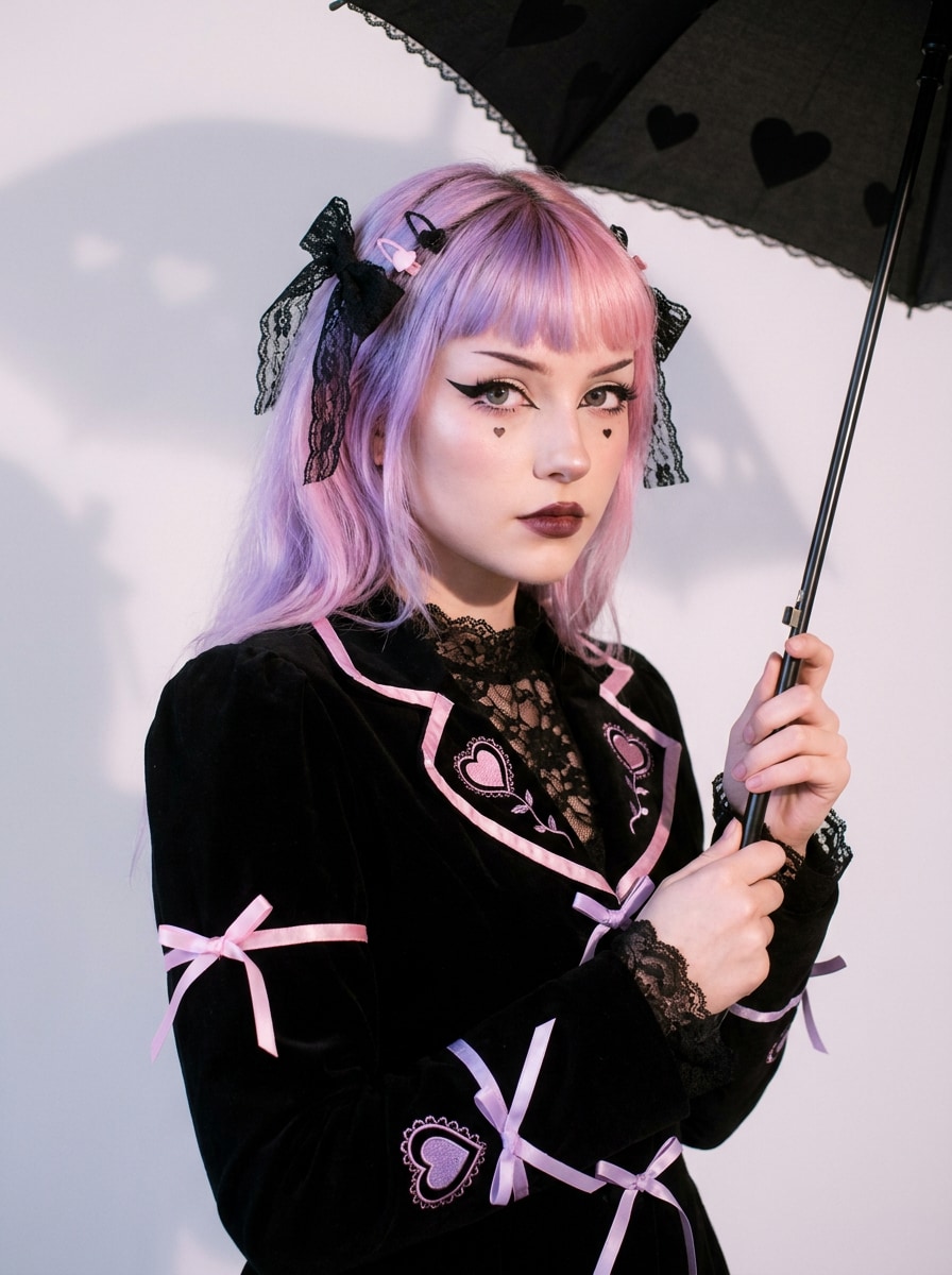 Soft Pastel Goth Selfie