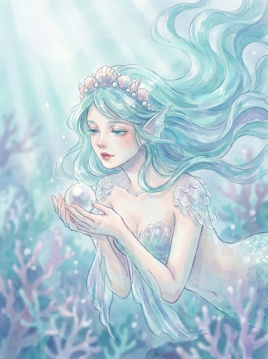 Soft Watercolor Mermaid
