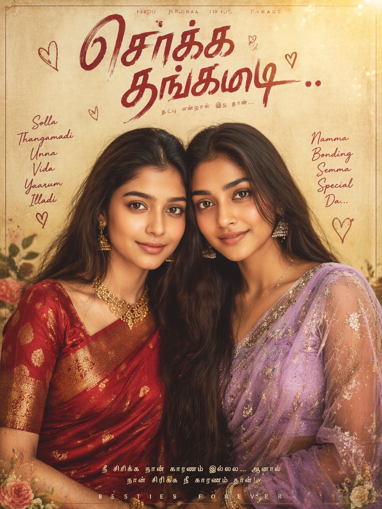 Vintage Tamil wedding poster Sokka Thangamadi prompt