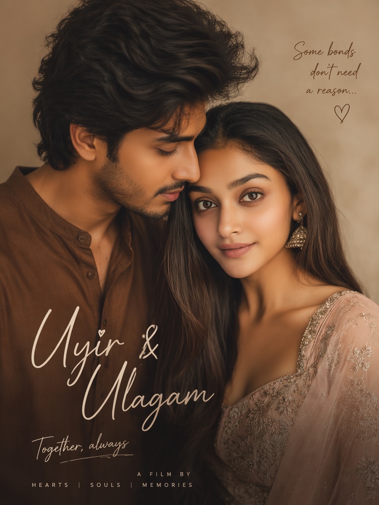 Cute romantic Tamil poster Sokka Thangamadi prompt