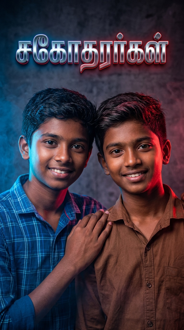 Blue Red Brotherhood Portrait Prompt