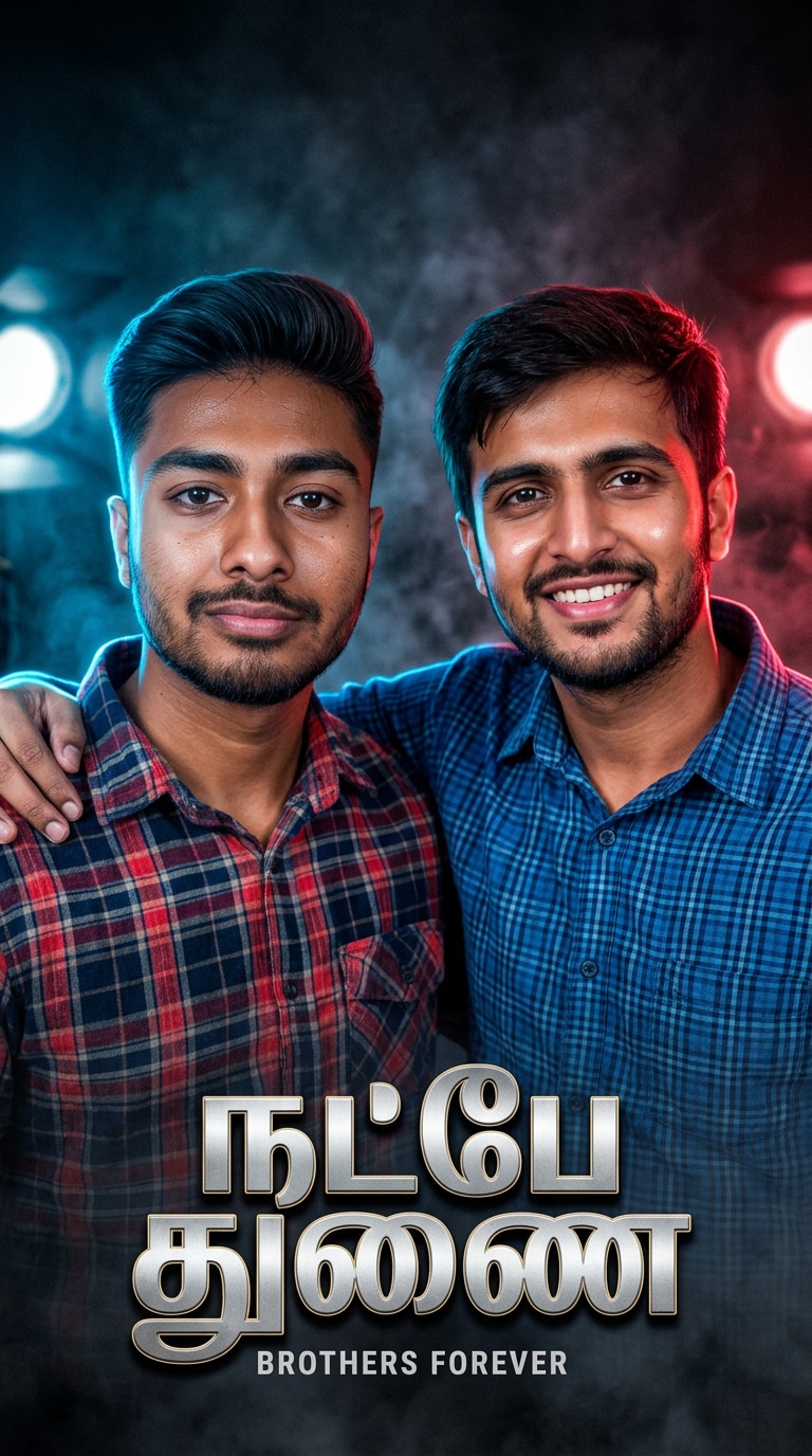 Neon Friendship Studio Poster Prompt