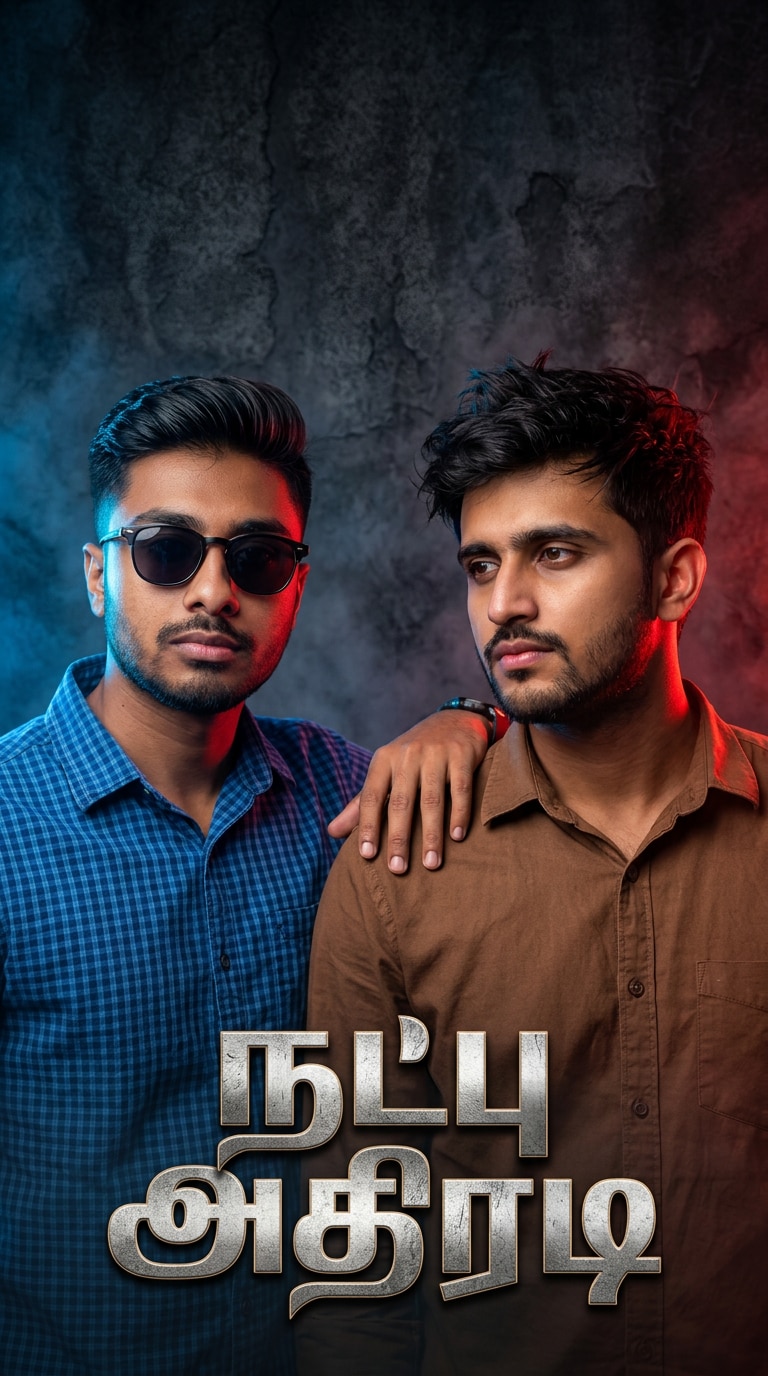 Tamil Duo Poster with Sunglasses Prompt